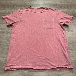 J Crew Shirt Mens Large Pink Garment Dyed Crew Neck Cotton Preppy‎ Casual Adult